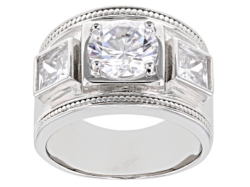 Picture of White Cubic Zirconia Rhodium Over Sterling Silver Ring 4.77ctw