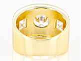 White Cubic Zirconia 18k Yellow Gold Over Sterling Silver Ring 4.77ctw