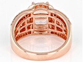 Pink Morganite Simulant And Mocha And White Cubic Zirconia 18k Rose Gold Over Silver Ring