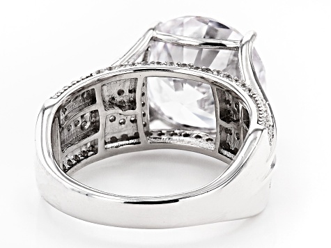 White Cubic Zirconia Rhodium Over Sterling Silver Ring 11.08ctw