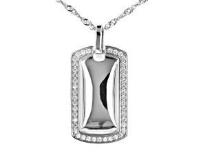 White Cubic Zirconia Rhodium Over Sterling Silver Pendant With Chain 0.34ctw