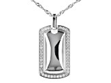White Cubic Zirconia Rhodium Over Sterling Silver Pendant With Chain 0.34ctw