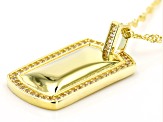 White Cubic Zirconia 18k Yellow Gold Over Sterling Silver Pendant With Chain 0.34ctw