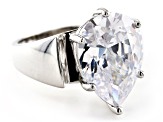 White Cubic Zirconia Platinum Over Sterling Silver Ring 12.51ctw