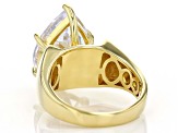 White Cubic Zirconia 18K Yellow Gold Over Sterling Silver Ring 12.51ctw