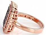 Pink And White Cubic Zirconia 18k Rose Gold Over Sterling Silver Ring 2.02ctw