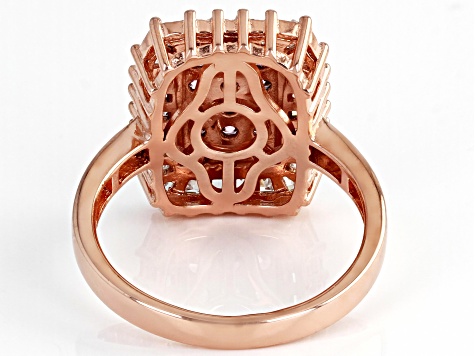 Pink And White Cubic Zirconia 18k Rose Gold Over Sterling Silver Ring 2.02ctw