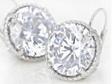 White Cubic Zirconia Rhodium Over Sterling Silver Earrings 20.65ctw