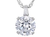 White Cubic Zirconia Rhodium Over Sterling Silver Earrings And Pendant With Chain 9.20ctw