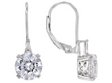 White Cubic Zirconia Rhodium Over Sterling Silver Earrings And Pendant With Chain 9.20ctw