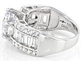 White Cubic Zirconia Rhodium Over Sterling Silver Ring 12.96ctw