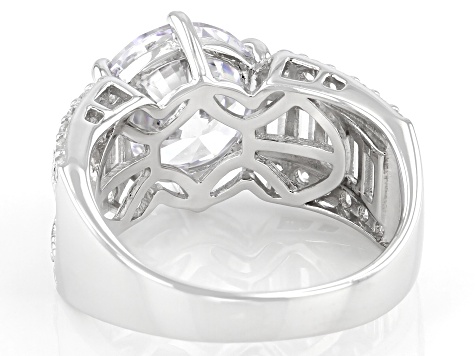 White Cubic Zirconia Rhodium Over Sterling Silver Ring 12.96