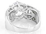 White Cubic Zirconia Rhodium Over Sterling Silver Ring 12.96ctw