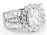 White Cubic Zirconia Platinum Over Sterling Silver Ring 5.86ctw