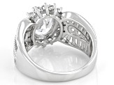 White Cubic Zirconia Platinum Over Sterling Silver Ring 5.86ctw