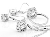 White Cubic Zirconia Rhodium Over Sterling Silver Jewelry Set 22.50ctw