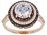 White And Mocha Cubic Zirconia 18K Rose Gold Over Sterling Silver Ring 3.83ctw