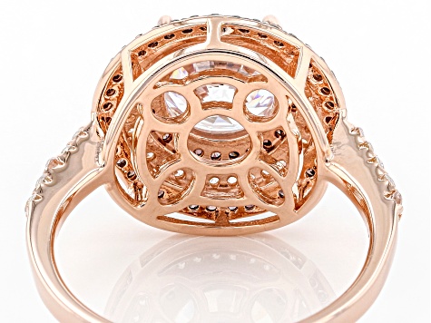 White And Mocha Cubic Zirconia 18K Rose Gold Over Sterling Silver Ring 3.83ctw