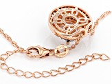 White And Mocha Cubic Zirconia 18K Rose Gold Over Sterling Silver Pendant With Chain 6.86ctw