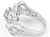 White Cubic Zirconia Rhodium Over Sterling Silver Ring 2.91ctw