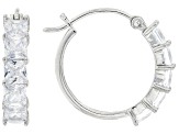 White Cubic Zirconia Rhodium Over Sterling Silver Earring Set 8.73ctw