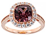 Blush And White Cubic Zirconia 18K Rose Gold Over Sterling Silver Ring 3.98ctw