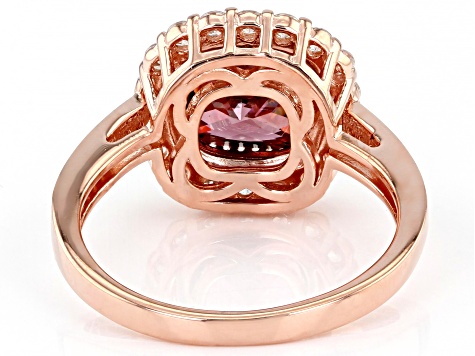 Blush And White Cubic Zirconia 18K Rose Gold Over Sterling Silver Ring 3.98ctw