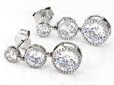 White Cubic Zirconia Rhodium Over Sterling Silver Earrings 9.34ctw