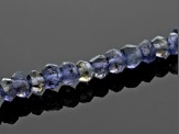 Purple Iolite Bead Rhodium Over Sterling Silver Necklace Approximately 24.80ctw