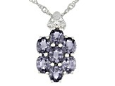 Platinum Color Spinel Rhodium Over Silver Pendant With Chain 2.15ctw