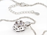 Platinum Color Spinel Rhodium Over Silver Pendant With Chain 2.15ctw