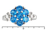 Blue Neon Apatite Sterling Silver Ring 2.27ctw
