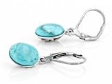 Blue Composite Turquoise Rhodium Over Sterling Silver Earrings