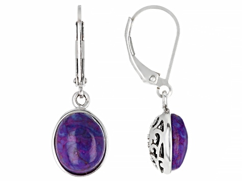 Purple Turquoise Sterling Silver Earrings Bch124 Jtv Purple Turquoise Sterling Silver Earrings