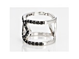 Black Spinel Rhodium Over Silver Ring 1.32ctw