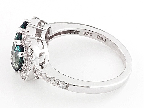 Lab Created Color Change Alexandrite Rhodium Over Sterling Silver Ring 1.90ctw