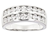 White Zircon Rhodium Over Sterling Silver Band Ring 1.53ctw