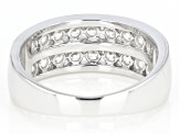 White Zircon Rhodium Over Sterling Silver Band Ring 1.53ctw