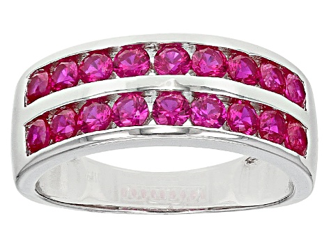 Red Lab Created Ruby Rhodium Over Sterling Silver Ring 1.30ctw