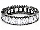 White Cubic Zirconia Black Rhodium Over Sterling Silver Eternity Band Ring 7.82ctw