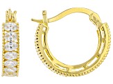White Cubic Zirconia 18k Yellow Gold Over Sterling Silver Earring Set 4.18ctw
