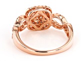 Mocha And White Cubic Zirconia 18K Rose Gold Over Sterling Silver Ring 0.94ctw