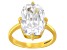 White Cubic Zirconia 18K Yellow Gold Over Sterling Silver Ring 9.51ctw