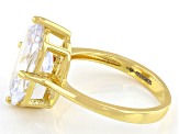 White Cubic Zirconia 18K Yellow Gold Over Sterling Silver Ring 9.51ctw