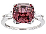 Blush And White Cubic Zirconia Rhodium Over Sterling Silver Ring 6.25ctw