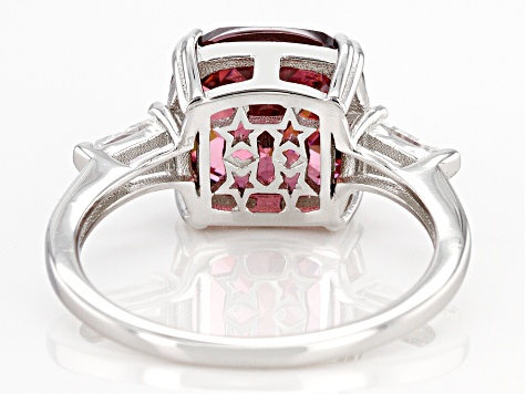 Blush And White Cubic Zirconia Rhodium Over Sterling Silver Ring 6.25ctw