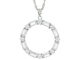 White Cubic Zirconia Rhodium Over Sterling Silver Pendant With Chain 4.68ctw