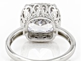 White Cubic Zirconia Rhodium Over Sterling Silver Ring 6.08ctw