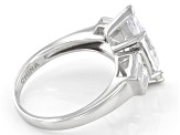 White Cubic Zirconia Rhodium Over Sterling Silver Ring 6.75ctw