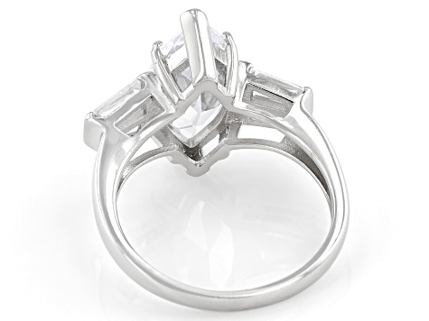 White Cubic Zirconia Rhodium Over Sterling Silver Ring 6.75ctw